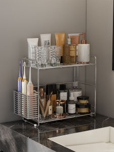 Bathroom Double Layer Storage Rack 304 Stainless Steel Toilet Cosmetic Product Organizer Nordic Style Toilet Top Shelf