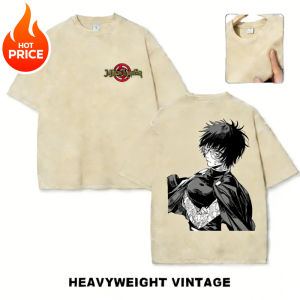 Bandai | Jujutsu Kaisen Zenin Maki Summer Washed T-shirt 2026 Tee Harajuku Men Vintage Streetwear Loose Women Casual Sports Short-sleeved