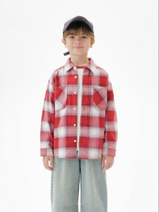 Marc&Janie | Boys Cotton Plaid Red Festival Shirt Autumn New