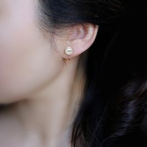 Handmade Pearl Mosquito Coil Tray Ear Bone Clip on Earrings for Women No Piercing Required Natural Freshwater Pearl Jewelry