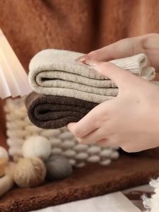 JIAZINI | Mens Thickened Woolen Socks 95% Merino Wool Mid-Calf Long Tube Winter Warm Fleece Lined Breathable Comfortable Cotton Socks