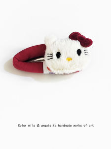 Cute Stuffed Hello Kitty Barrettes Young Adult Heart BB Clip Side Bang Side Clip Back Head Breaking Clip Cropped Hair Clip Barrettes Headdress