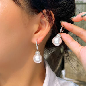 SEQUITO Noble Bridal Ear Jewelry Micro Pave Tiny Bling AAAAA Zirconia White Gold Color High Quality Pearl Drop Dangle Earrings Wedding Party Clothing Accessories SE871