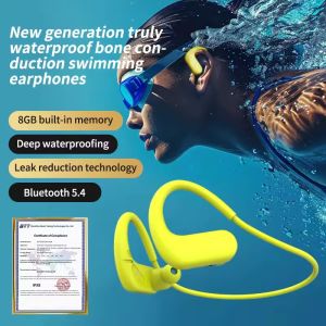 2025 ใหม่ S710 True Bone Conduction หูฟังบลูทูธสำหรับว่ายน้ำ IPX8 กันน้ำได้ หูฟังไร้สายแบบ True Wireless Bluetooth 5.4 ชุดหูฟังสำหรับดำน้ำแบบกันน้ำระดับมืออาชีพพร้อมเทคโนโลยีสีดำ หน่วยความจำ 8G ในตัว แบตเตอรี่ใช้งานได้ยาวนานเป็นพิเศษ หูฟังแบบเกี่ยวหู