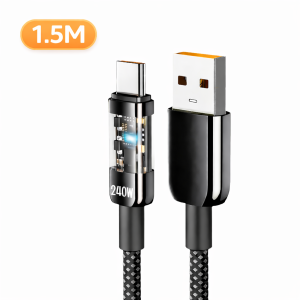 240W USB C Cable Fast Charging Nylon Braided Type C to Type C USB A to USB C for Samsung Huawei Xiaomi iPhone 15 Charging Cord