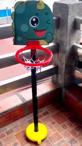 Yokohama Childrens Basketball Set Adjustable Height Stand Physical Activity Dinosaur Board Toy for Kids