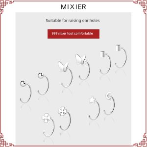 S999 Sterling Silver Butterfly Ear Hooks Womens Sleep-friendly Non-removable Pure Silver Earrings Fashionable Korean Style