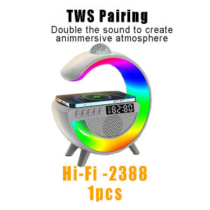 Bluetooth Speaker 15W LED Atmosphere RGB Light Wireless Charger Desk Lamp Lamp Smart Speaker