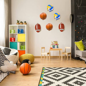 Multi-purpose Football Display Shelf Ball Holder Wall Mounted Basketball Storage Rack Living Room Decor Space Saving▪