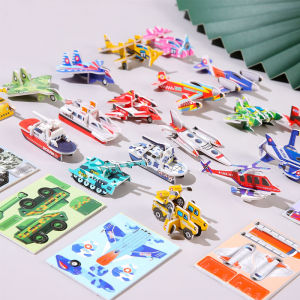 30Pcs Cartoon Mini Aircraft Tanks Insects Animal Model Childrens DIY Creative Jigsaw Puzzle Educational Toys Kids Birthday Gift