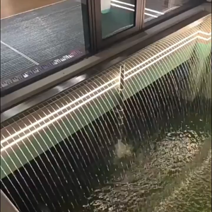【Hole-Type】304 Stainless Pool Waterfall Spillway Round Nozzle Water Curtain Fountain for Garden/Pool