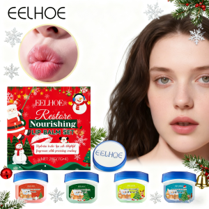 Bộ Quà Tặng Son Dưỡng Môi Giáng Sinh 4 Cây Dưỡng Ẩm Không Nhờn Chăm Sóc Môi Quà Tặng Giáng Sinh Cho Nữ Và Nam 4 Mùi Hương Chăm Sóc Môi Lễ Hội