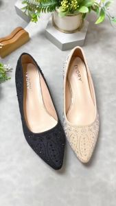Ivory Sepatu Wanita Hak Pendek 4cm Pesta Glitter 533-W101
