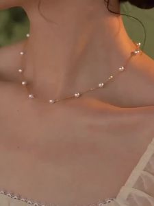 New Beads Womens Neck Chain Kpop Pearl Choker Necklace Gold Color Goth Chocker Jewelry On The Neck Pendant 2026 Collar For Girl