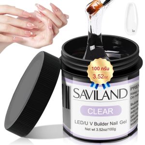 SAVILAND 100g เล็บเจลสีขาวใส Nude อาคาร UV LED เจลสําหรับเล็บ Finger Extension เล็บ Art Salon DIY เล็บชุด