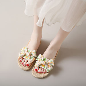 JIFANPAUL | New Woven Slip-On Sandals Flat Summer Vacation French Fairy Style