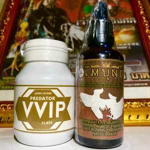 PAKET PRO 20 VVIP PREDATOR + IMUNO MULTIVITAMIN & SUPLEMENT AYAM ADUAN PAKET RAWAT ADU KHUSUS AYAM MUDA AGAR SAYAP DAN KUDA-KUDA KUAT TIDAK GEMETAR SAAT TARUNG WAKTU LAMA