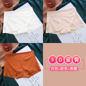 GM Seamless Ice Silk Thin Womens Underwear Summer Invisible Anti-Light Safety Shorts Mid-Waist Briefs Short Pants