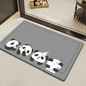 VIKAMA Simple and Cute Bathroom Floor Mat Water Absorbing and Anti Slip Toilet Entrance Quick Drying Bathroom Carpet