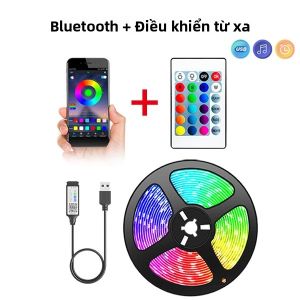 Dải Đèn LED RGB SMD 5050 5V USB Dẻo Tự Dính Dùng Cho TV Máy Tính Để Bàn - Điều Khiển Thiết Bị Thông Minh Bằng Bluetooth