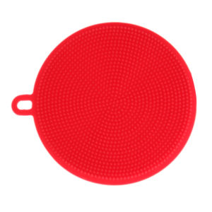 【New Arrival】 Silicone Dish Bowl Cleaning Brushes Scouring Pad Pot Pan Wash Brushes Red
