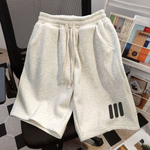 American Style Sporty White Grey Womens Short Pants Summer New Arrival Loose Straight Five-Quarter Length Casual Trousers