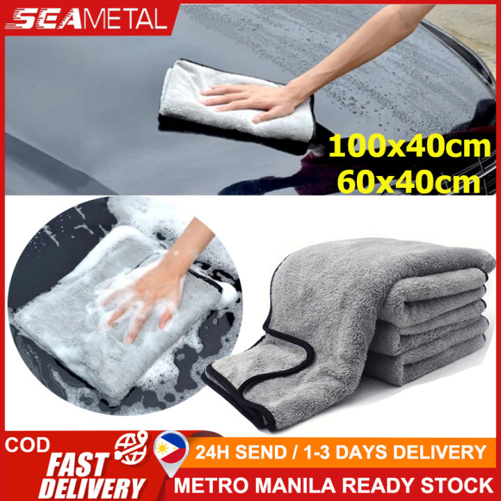 SEAMETAL 100 x 40cm Car Wash Towel Cleaner Microfiber Super Absorption