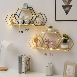 Giá Treo Tường Không Cần Khoan Bằng Sắt Nghệ Thuật Để Đựng Mỹ Phẩm Trang Trí Phòng Ngủ Kiểu Scandinavia Không Đều