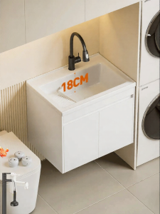 LANGXIANG | Laundry Sink Combination Bathroom Cabinet Deep Washbasin with Scrubbing Board