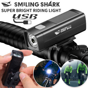 Smiling Shark Mini Outdoor Bike Headlight USB Rechargeable High-Brightness Bike Handlebar Headlight Waterproof Three-speed Adjustable Lighting Night Cycling Light