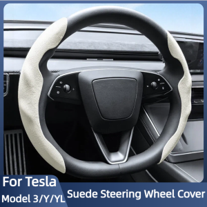 Suede Steering Wheel Cover For Tesla Model 3/Y/YL 2026 Sport Steering Wheel Cover Steering Wheel Protector Interior Accessories
