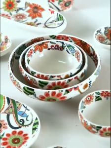 Nordic Style Household Tableware/Dinnerware Ceramic Bowl Set /Cup/Spoon/Handle Bowl Plate/北欧碟恋花餐具