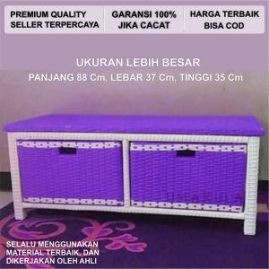 LEMARI ROTAN SINTETIS MOTIF RANTAI WARNA WARNI 2 KOTAK LACI MEJA TV Termurah / Bufet Rattan Sintetis Susun Samping / Meja TV  Murah Terbaru 2023 kekinian Detail Produk P88xL37xT35