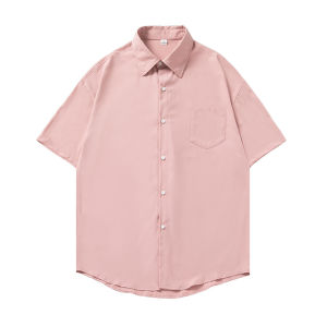 Ma Ge Ji Ma Mgjm Lightweight Short-Sleeved Shirt for Men and Women Couple Summer Loose Easiest for Match Pure Color Shirt Coat Fashion