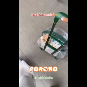 PORORO - Koper Kucing Tas Transparan Kucing Anjing Trolley Cargo Travel Bag Cat Dog Koper