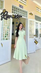 [MUA 2 GIẢM 25K] Đầm sơ mi thêu hoa thời trang GUMAC DF03021