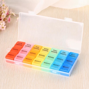 Kotak Obat Harian 28 Kapsul Tempat Medicine Pil BR173 Kotak 7 Kotak Sekat Colorful Penyimpanan Box Obat Hari