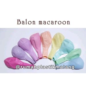 Balon karet / latex macaroon / balon pastel / soft macaron maccaron maccarron pink biru kuning hijau ungu blue yellow green peach