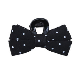 Black Polka Dot Butterfly Knot Hair Clip Childrens Small Size Forehead Clip Princess Hair Accessory Sweet Style Baby Hairband