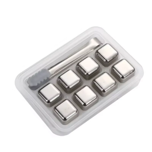 JUSTINLAU Reusable Stainless Steel Ice Stone Quick-freezing Chilling Stones Beverages Beer Whiskey Cooling Rock Party Bar Tools