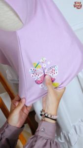 Hijab Anak Kaos Gambar Print Jilbab Naura 1-10 Tahun