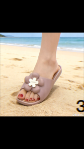 886-1 WITH FLOWER DESIGN FASHIONABLE ASIAN WOMEN HALF SHOES SANDALS FOR WOMEN