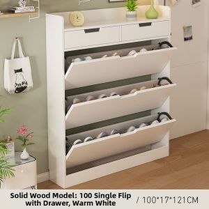 Sleek Large-capacity Wooden Shoe Storage Cabinet