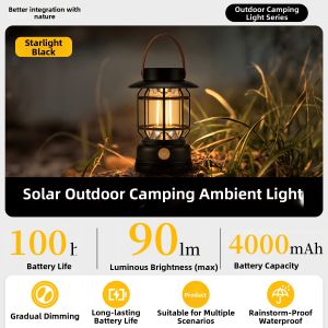 No Brand | Creative Solar Retro Mood Light Long Battery