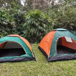 Tenda Kemah Luar Ruang untuk 3-4 Orang Portabel Tebal Anti Hujan Peralatan Kemah di Lapangan Liar