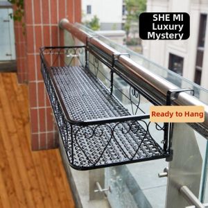 JUNENGLIANG | Balcony Hanging Flower Pot Holder Iron