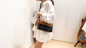 High End Quality Plain Square Sling Bag For Women Korean New Style Ladies Leather Shoulder Bags #7701