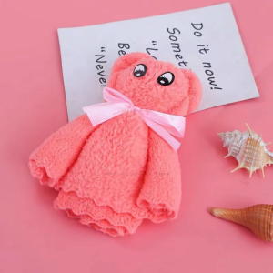 5PCS-Cute Teddy Bear Folded Towel Hand Towel Cotton Face Towel  Mesh Bag GIFT