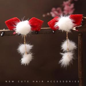 Phụ Kiện Tóc Trẻ Em Giáng Sinh Đỏ Hoa Tai Thắt Nút Bướm Trang Trí Tóc Cho Bé Gái Quà Tặng Giáng Sinh Phụ Kiện Tóc Cho Bé Gái