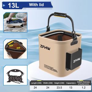 Aitemay Túi đựng đồ cầm tay có thể thu gọn xô nước Câu Cá Túi Đựng Lưới Đánh Cá chống thoát vật liệu EVA 8L 13L Túi đựng đồ cầm tay cho xe câu cá dã ngoại bãi biển